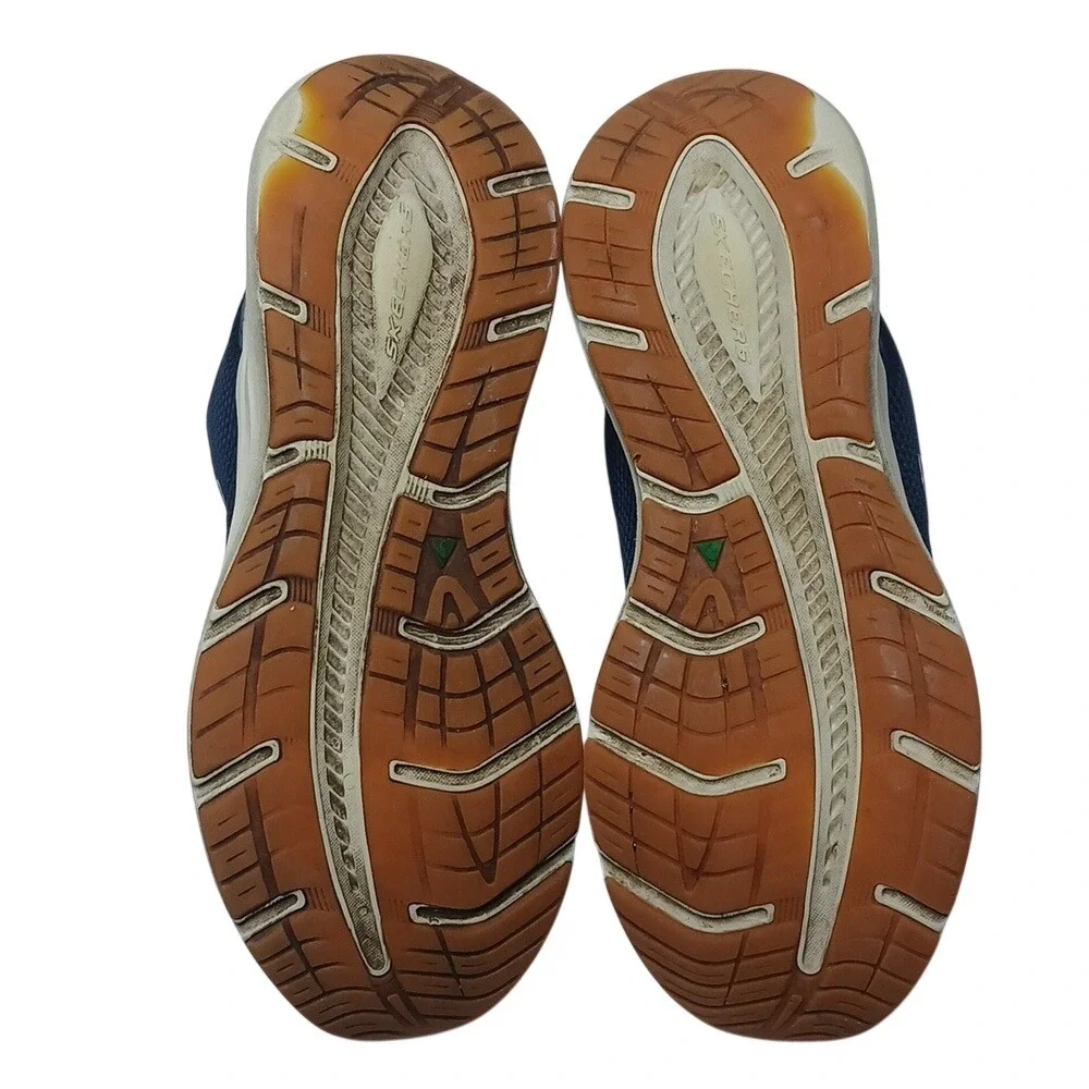 Skechers Edgeride Navy Blue White Running Shoes Mens Sneakers‎